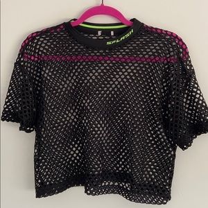 Black mesh crop top never worn